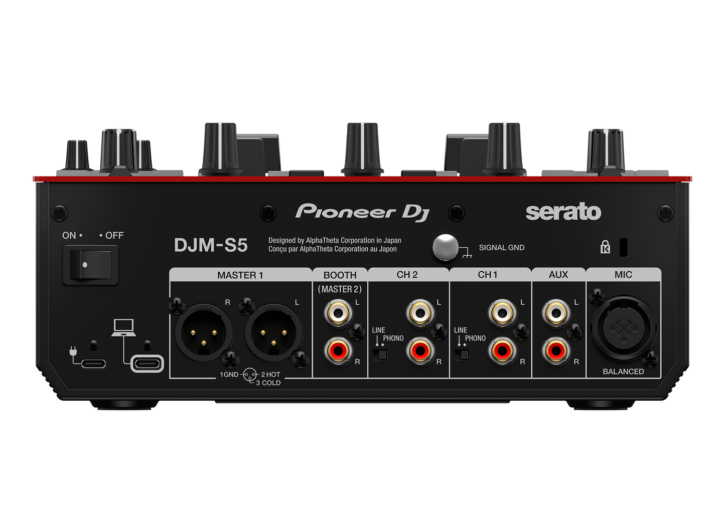 Pioneer DJ DJM-S5 Scratch-style 2-channel DJ mixer (gloss red)