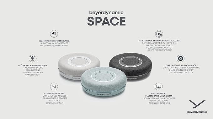 Beyerdynamic SPACE Aquamarine Wireless Bluetooth® Speakerphone