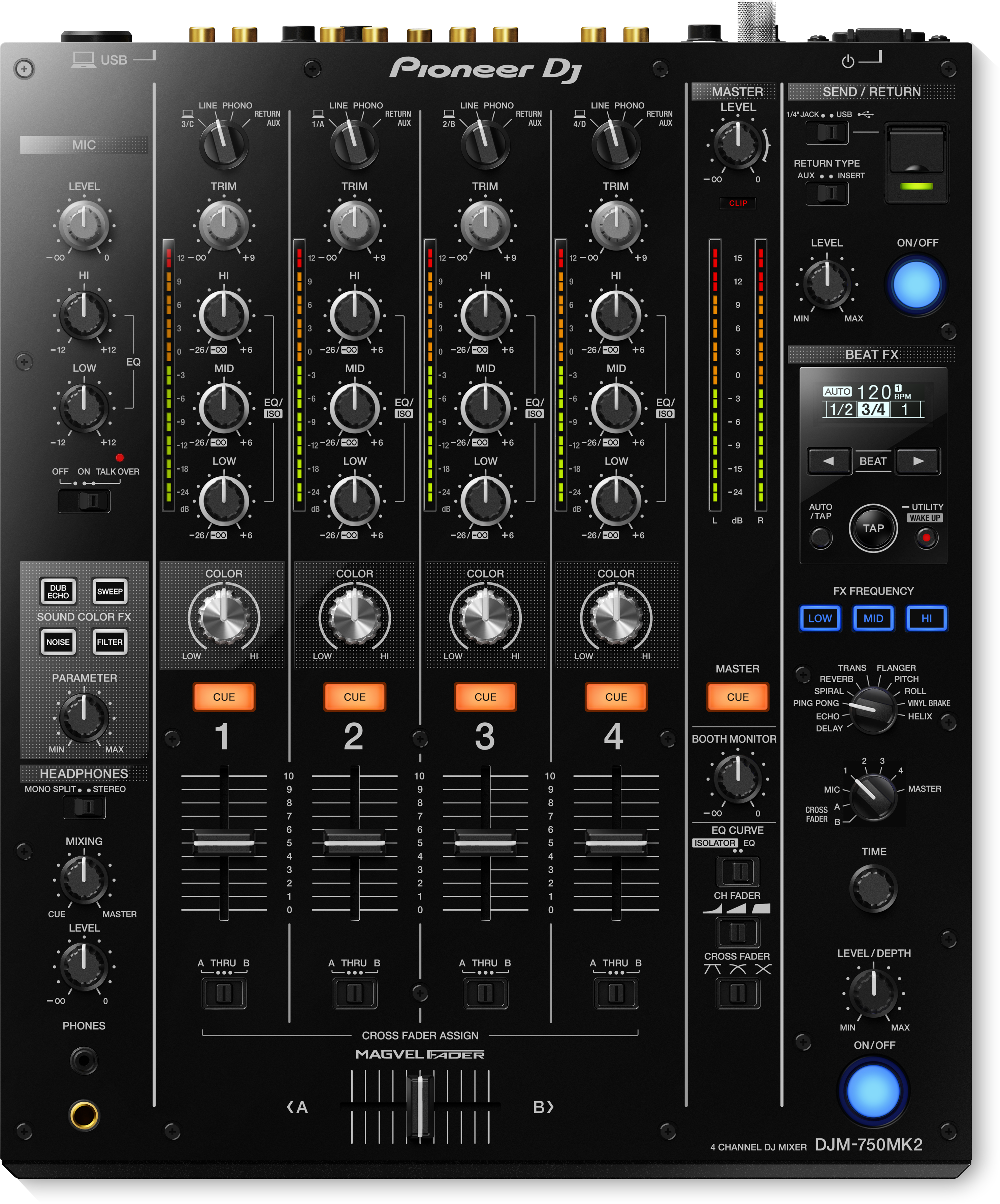 Pioneer DJ DJM-750MK2 4-channel performance DJ mixer