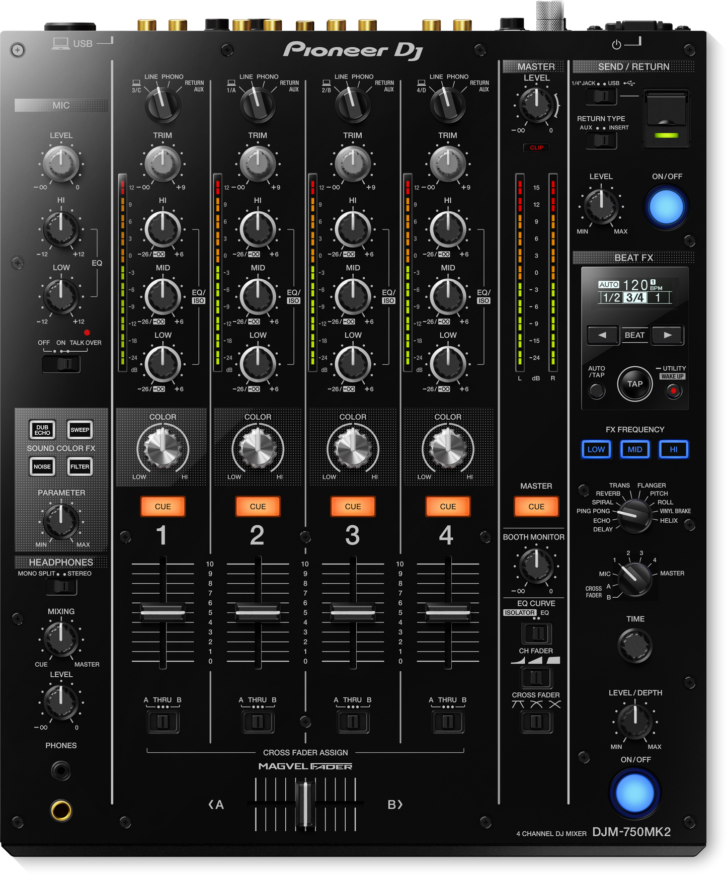 Pioneer DJ DJM-750MK2 4-channel performance DJ mixer