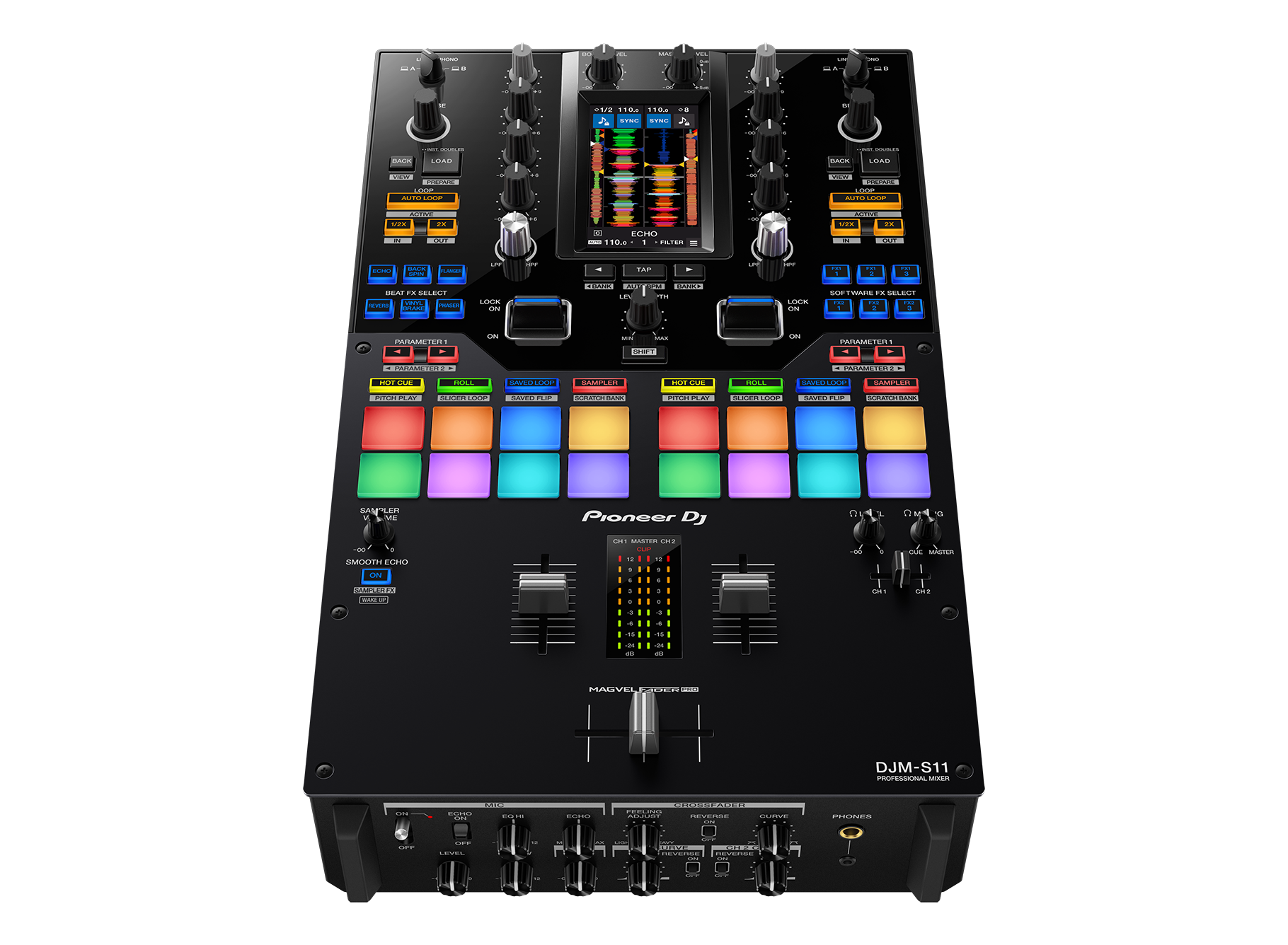 Pioneer DJ DJM-S11 Professional scratch style 2-channel DJ mixer (Black)