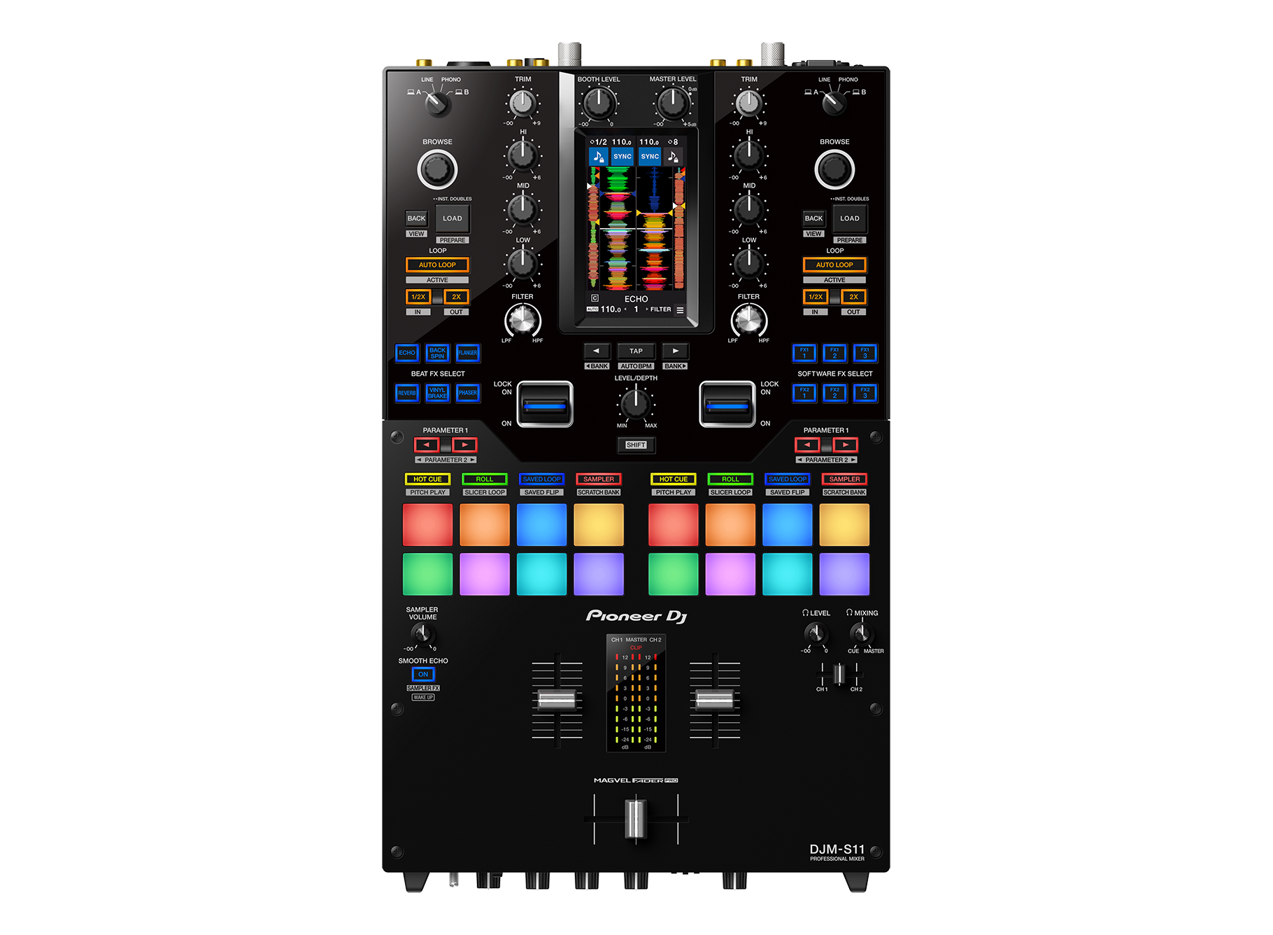 Pioneer DJ DJM-S11 Professional scratch style 2-channel DJ mixer (Black)