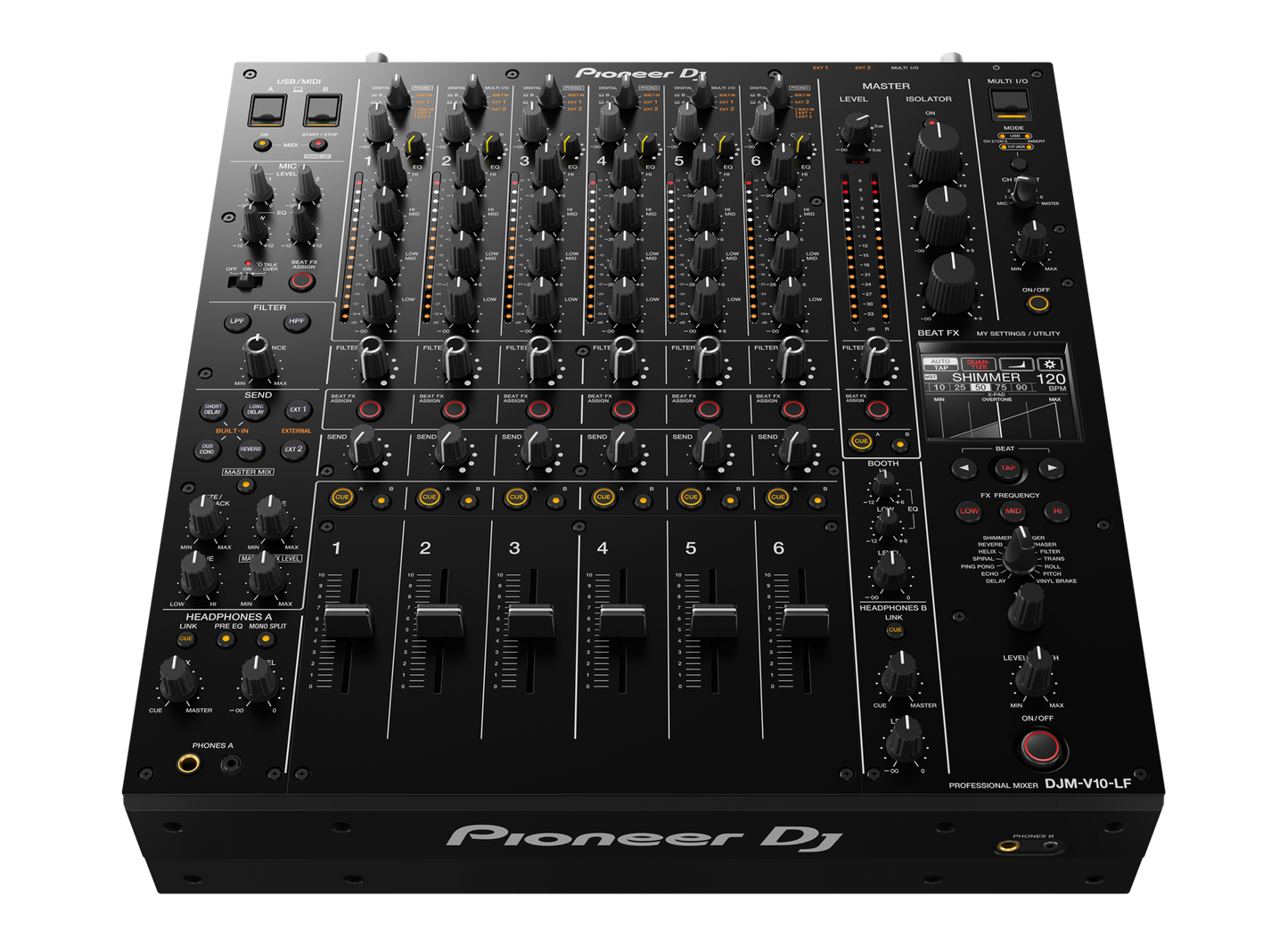 Pioneer DJ DJM-V10-LF Creative style 6-channel professional DJ mixer with long fader
