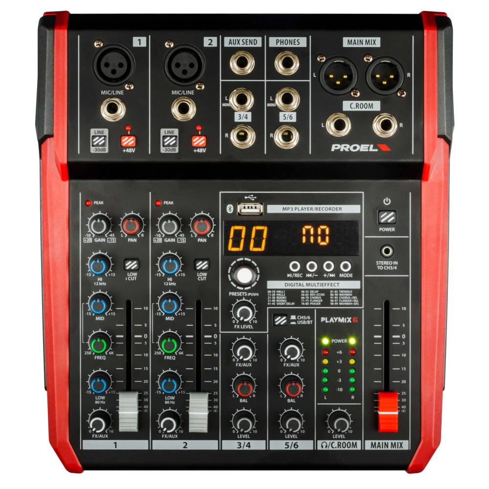 Proel Sound 6-channel Compact Mixer PLAYMIX6