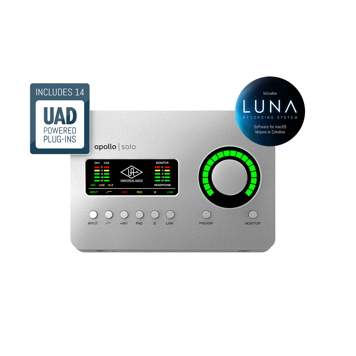 Universal Audio Apollo Solo - Thunderbolt 3 Audio Interface (for Mac & Windows) [Heritage Edition]