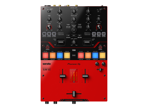 Pioneer DJ DJM-S5 Scratch-style 2-channel DJ mixer (gloss red)